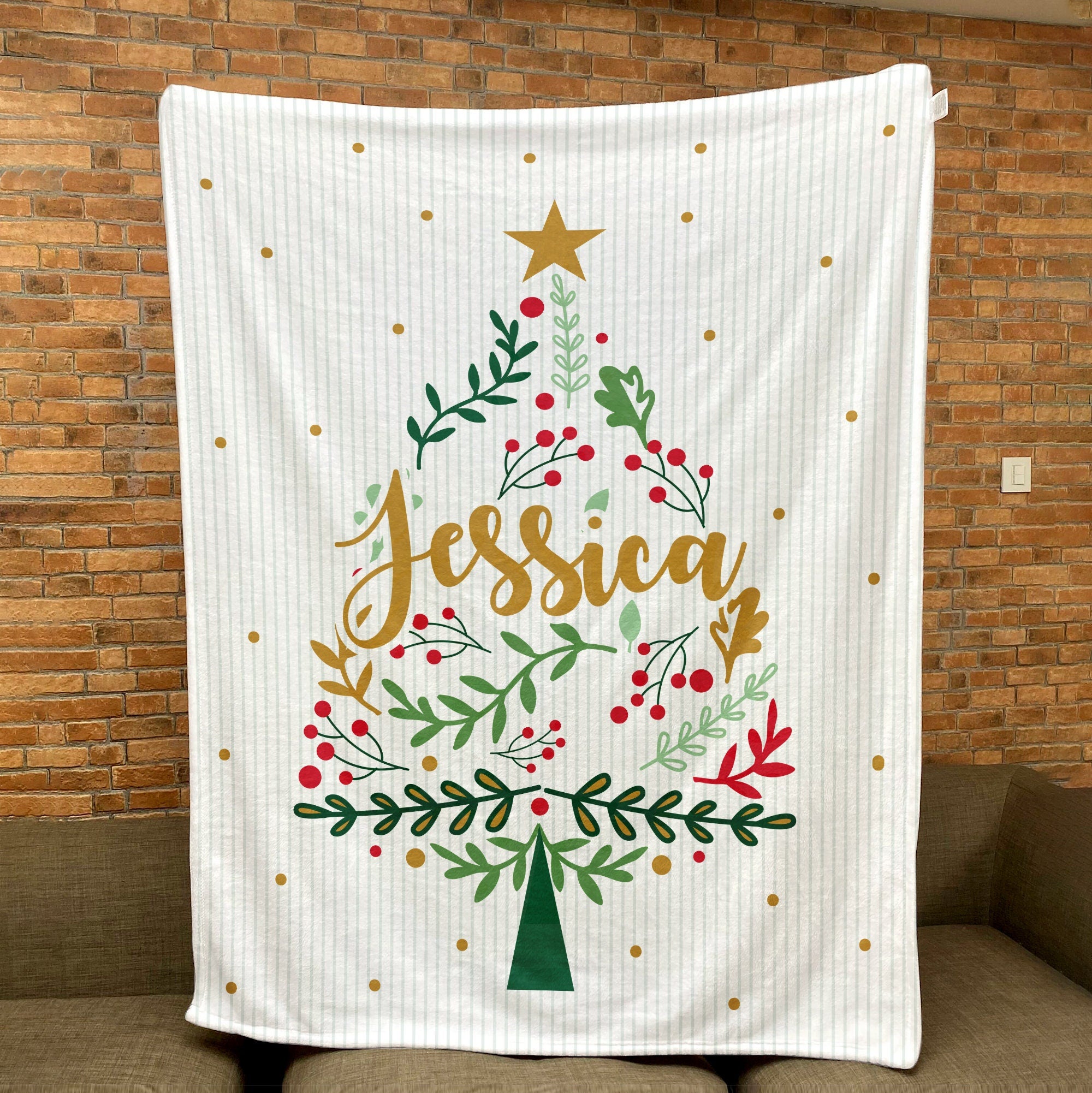 Petmytshirt Christmas Blanket Xmas Pine Tree Blanket Custom Christmas Gift for Daughter Son Kid
