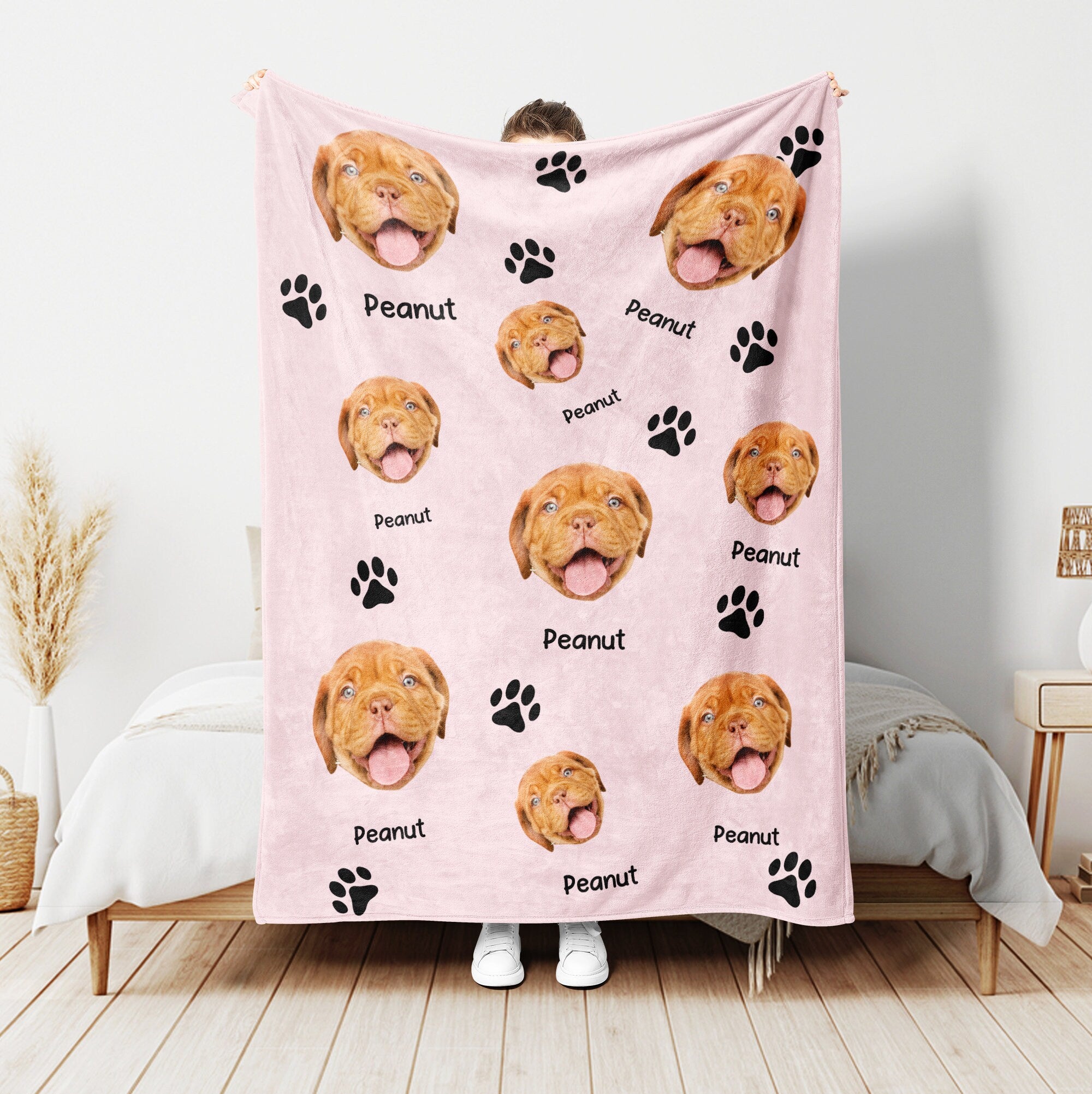 Petmytshirt Dog Blanket Dog Photo Blanket Custom Pet Photo Gift for Dog Lover Dog Mom Dog Dad