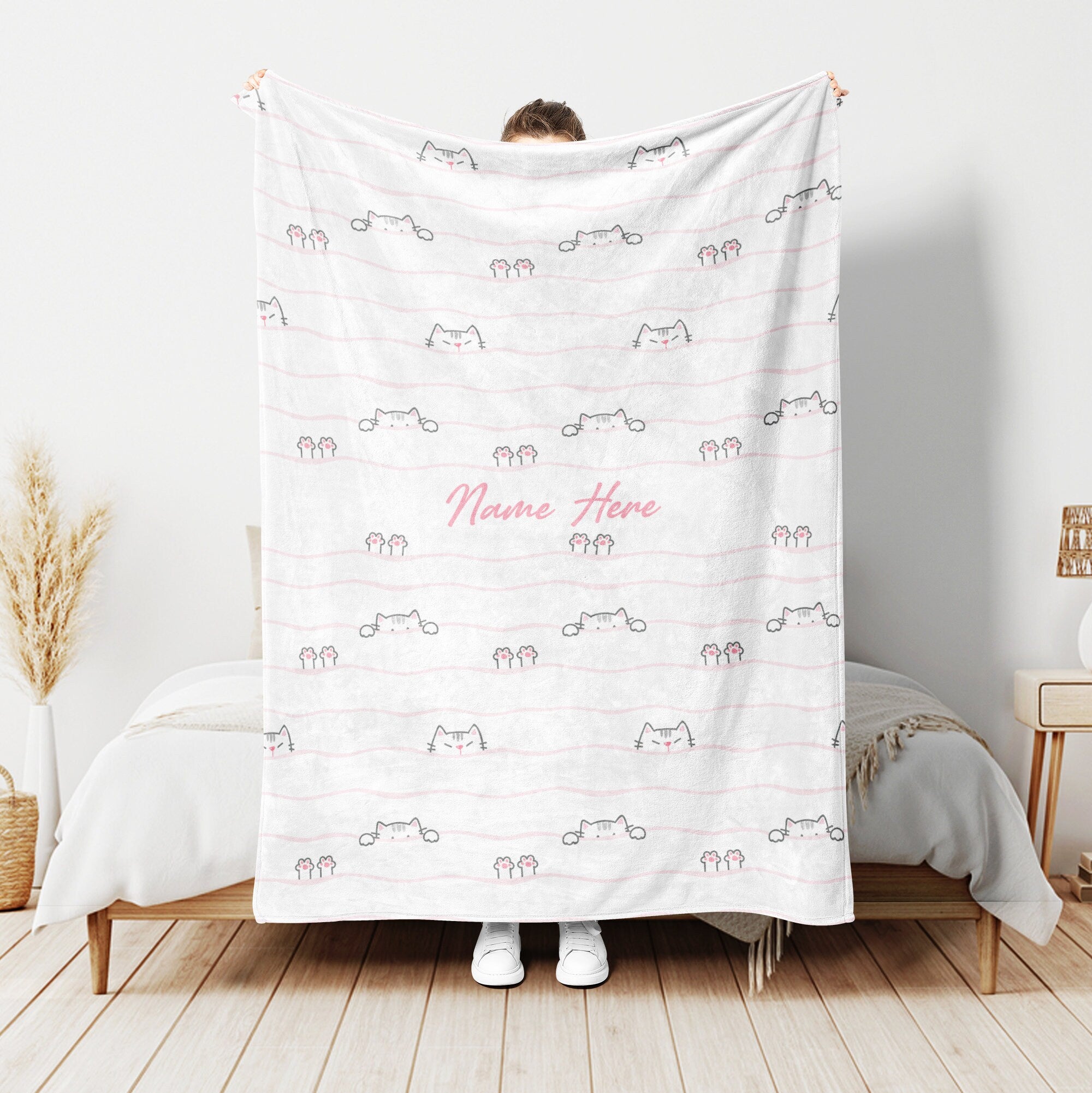 Petmytshirt Cat Blanket Cute Cats Blanket Custom Name Gift For Cat Lover Cat Mom Cat Owner