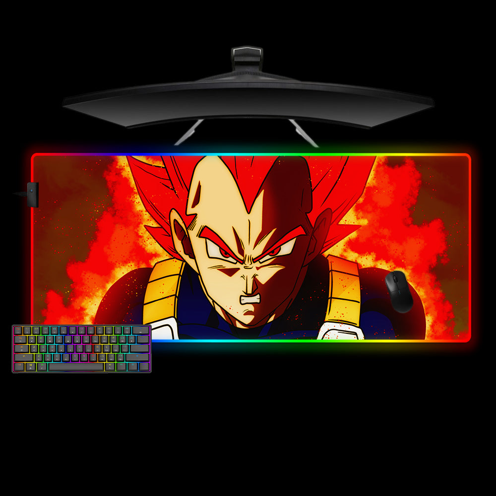 Allleftout Saiyan God Vegeta Design M-Xxl Size Rgb Gaming Mouse Pad, Computer Desk Mat