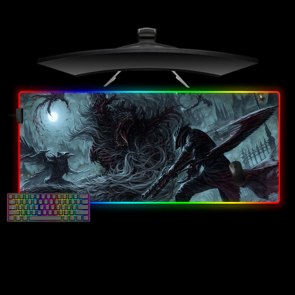 Allleftout Bloodborne Cleric Beast Design M-Xxl Size Rgb Gaming Mouse Pad, Computer Desk Mat