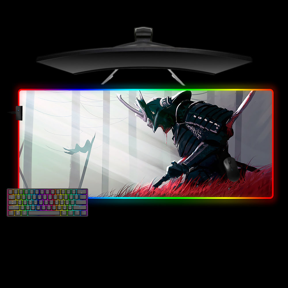 Allleftout Samurai Blood Design M-Xxl Size Rgb Gaming Mouse Pad, Computer Desk Mat