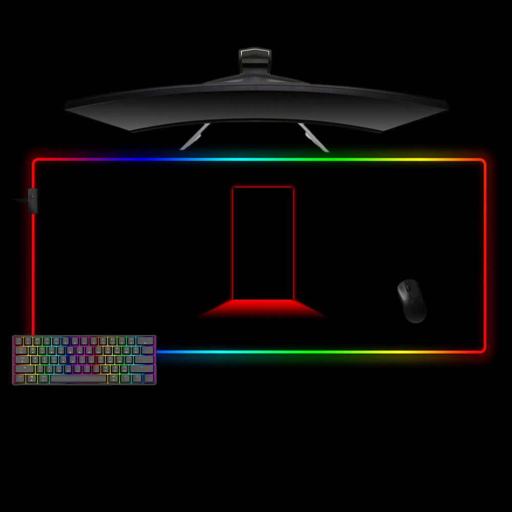Allleftout Red Door Design M-Xxl Size Rgb Gaming Mouse Pad, Computer Desk Mat