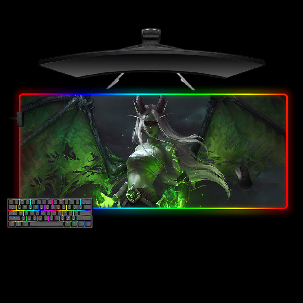 Allleftout Female Illidari Design M-Xxl Size Rgb Gaming Mouse Pad, Computer Desk Mat