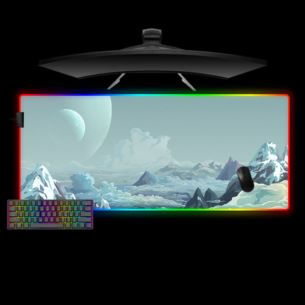 Allleftout Mountain Painting Design M-Xxl Size Rgb Gaming Mouse Pad, Computer Desk Mat