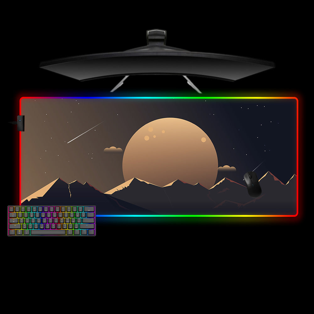 Allleftout Digital Sunset Design M-Xxl Size Rgb Gaming Mouse Pad, Computer Desk Mat