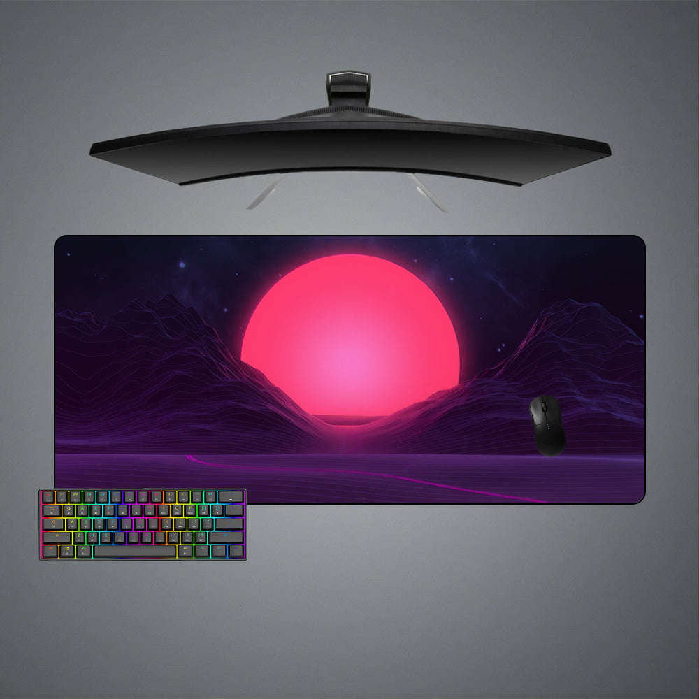 Allleftout Neon Sun Design M-Xxl Size Gaming Mouse Pad, Computer Desk Mat