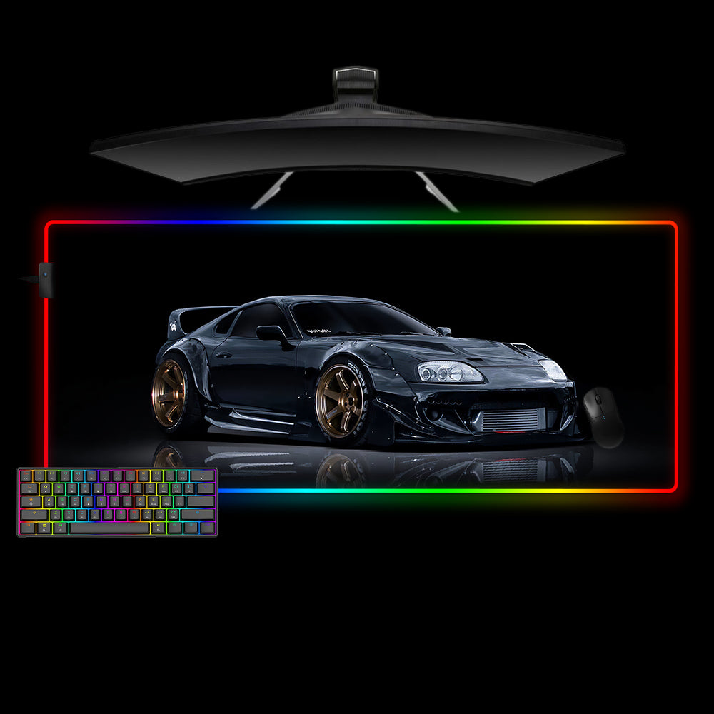 Allleftout Black Supra Design M-Xxl Size Rgb Gaming Mouse Pad, Computer Desk Mat