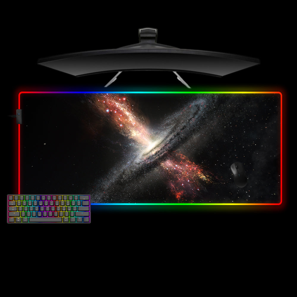 Allleftout Milky Way Space Design M-Xxl Size Rgb Gaming Mouse Pad, Computer Desk Mat