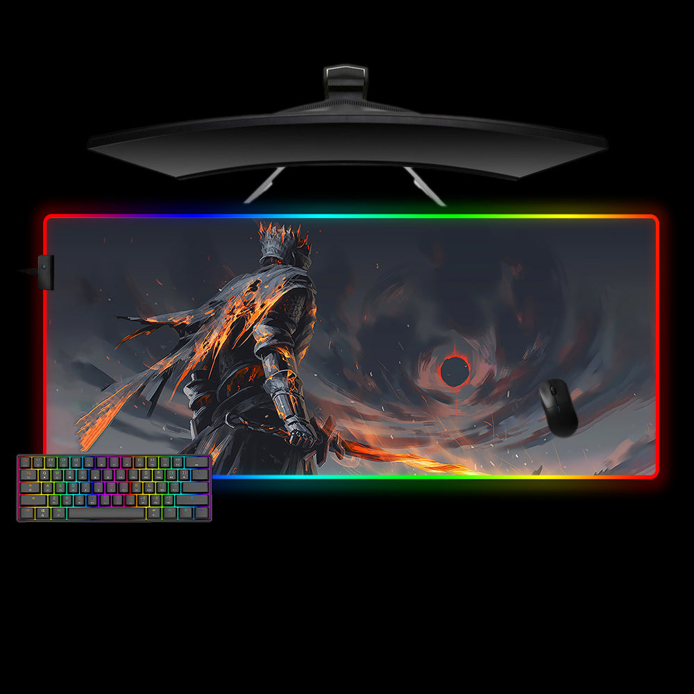 Allleftout Flaming Sword Design M-Xxl Size Rgb Gaming Mouse Pad, Computer Desk Mat