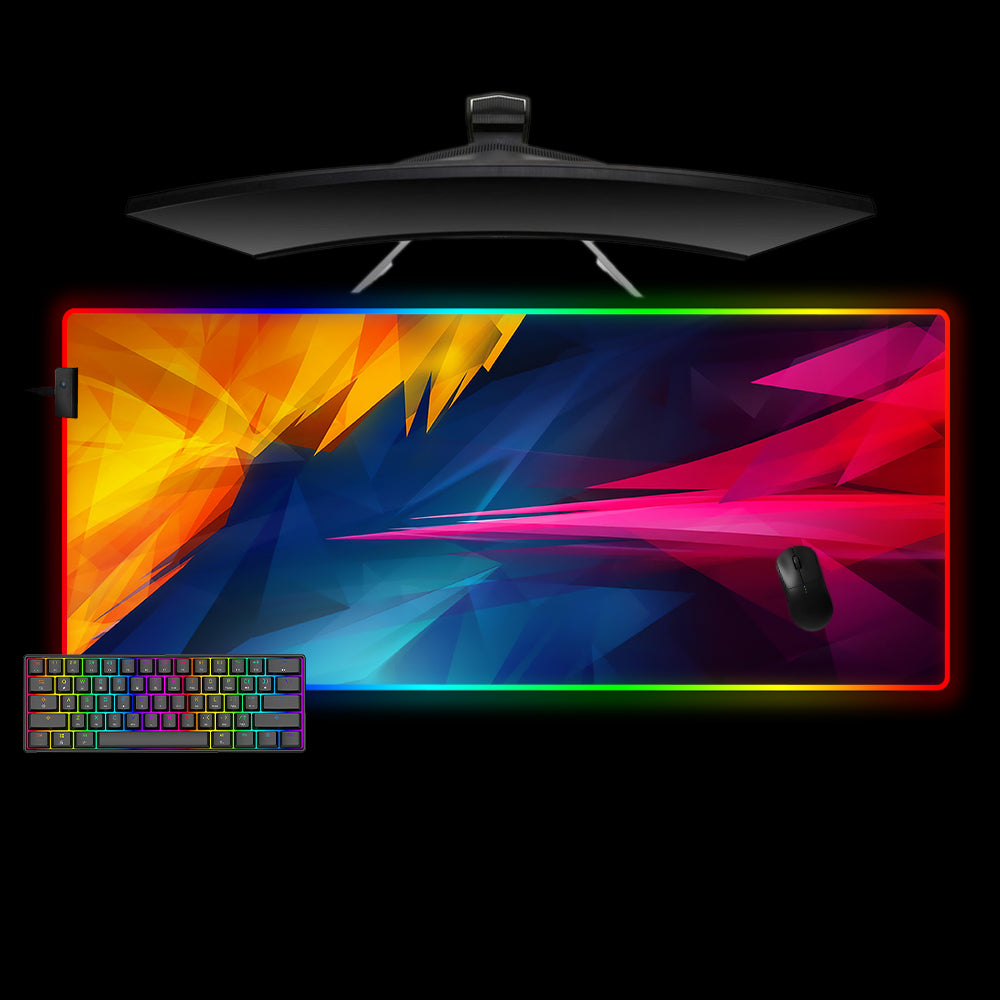 Allleftout Colorful Shards Design M-Xxl Size Rgb Gaming Mouse Pad, Computer Desk Mat