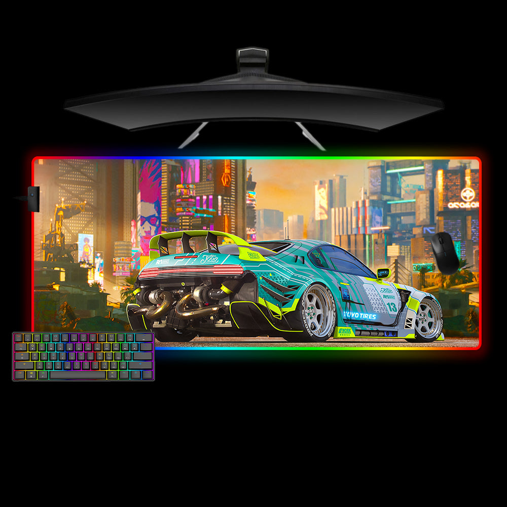 Allleftout Cyberpunk Supra Design M-Xxl Size Rgb Gaming Mouse Pad, Computer Desk Mat