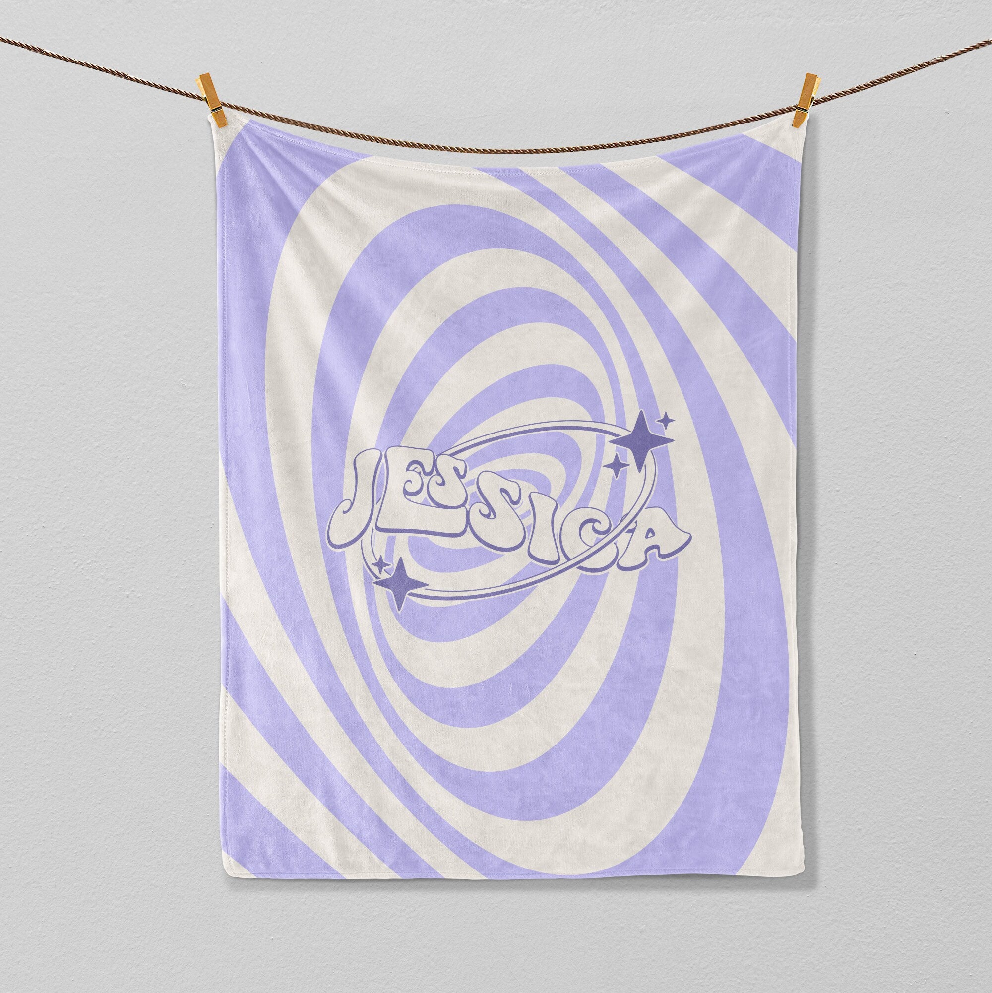 Petmytshirt Retro Hippie 70s Blanket Waves Swirl Blanket Custom Retro 70's Style Gift