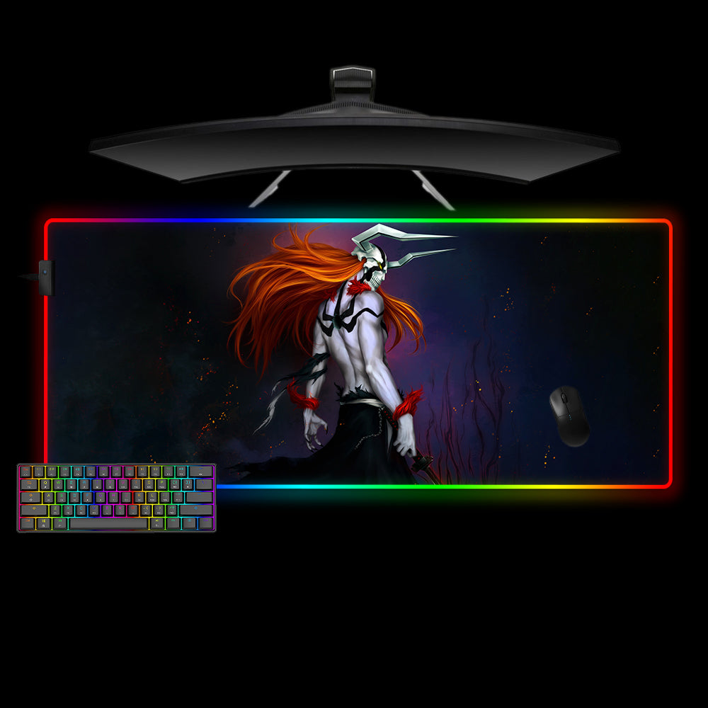Allleftout Bleach Vasto Lorde Ichigo Design M-Xxl Size Rgb Gaming Mouse Pad, Computer Desk Mat