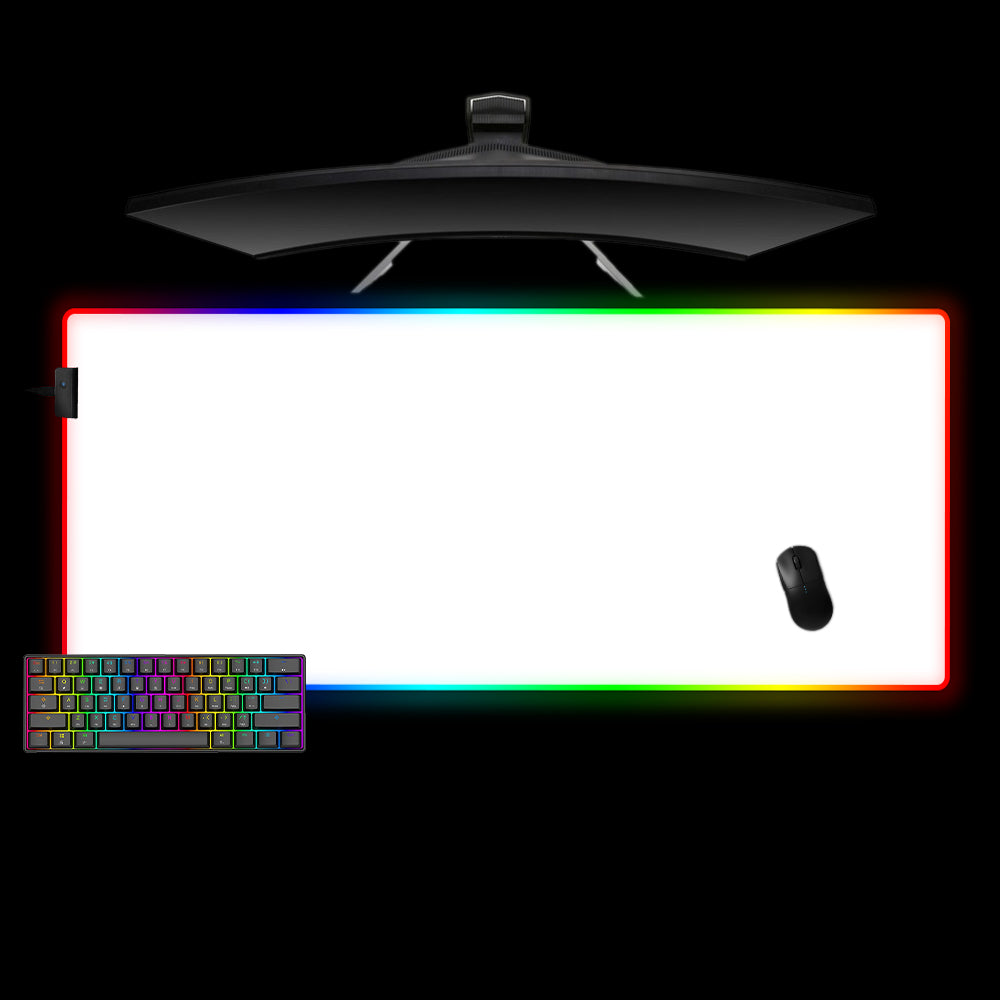 Allleftout Pure White Design M-Xxl Size Rgb Gaming Mouse Pad, Computer Desk Mat
