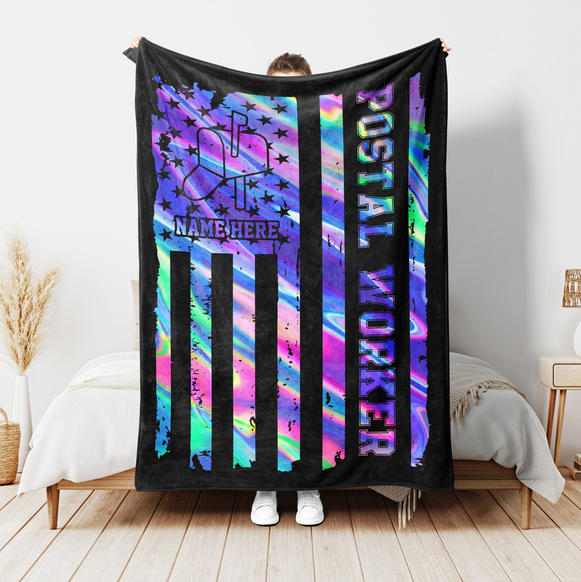 Petmytshirt Postal Worker Blanket Postal Mail Carrier Blanket Custom Name Gift For Postal Worker