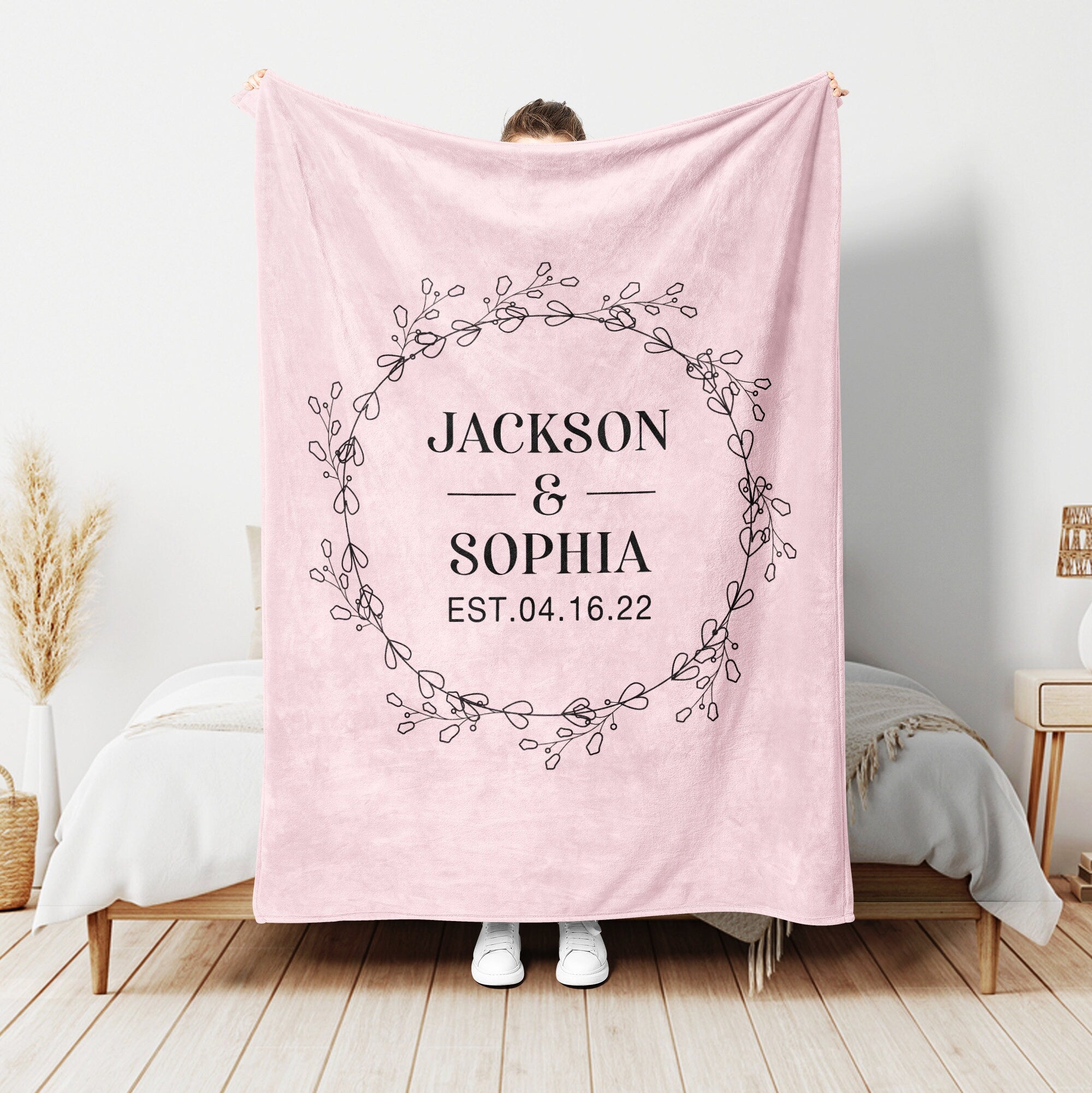Petmytshirt Wedding Blanket Mr And Mrs Blanket Custom Name Soft Sherpa Fleece Throw Blankets Anniversary Gift For Husband Wife Couple