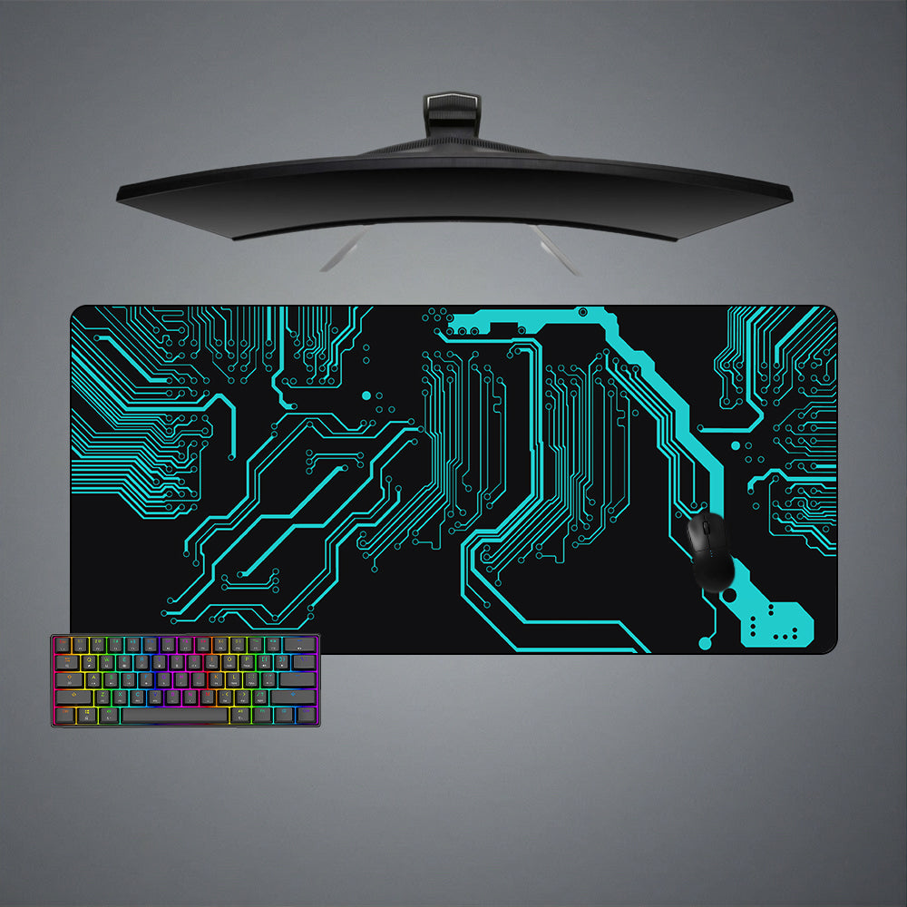 Allleftout Blue Circuit Design M-Xxl Size Gaming Mouse Pad, Computer Desk Mat
