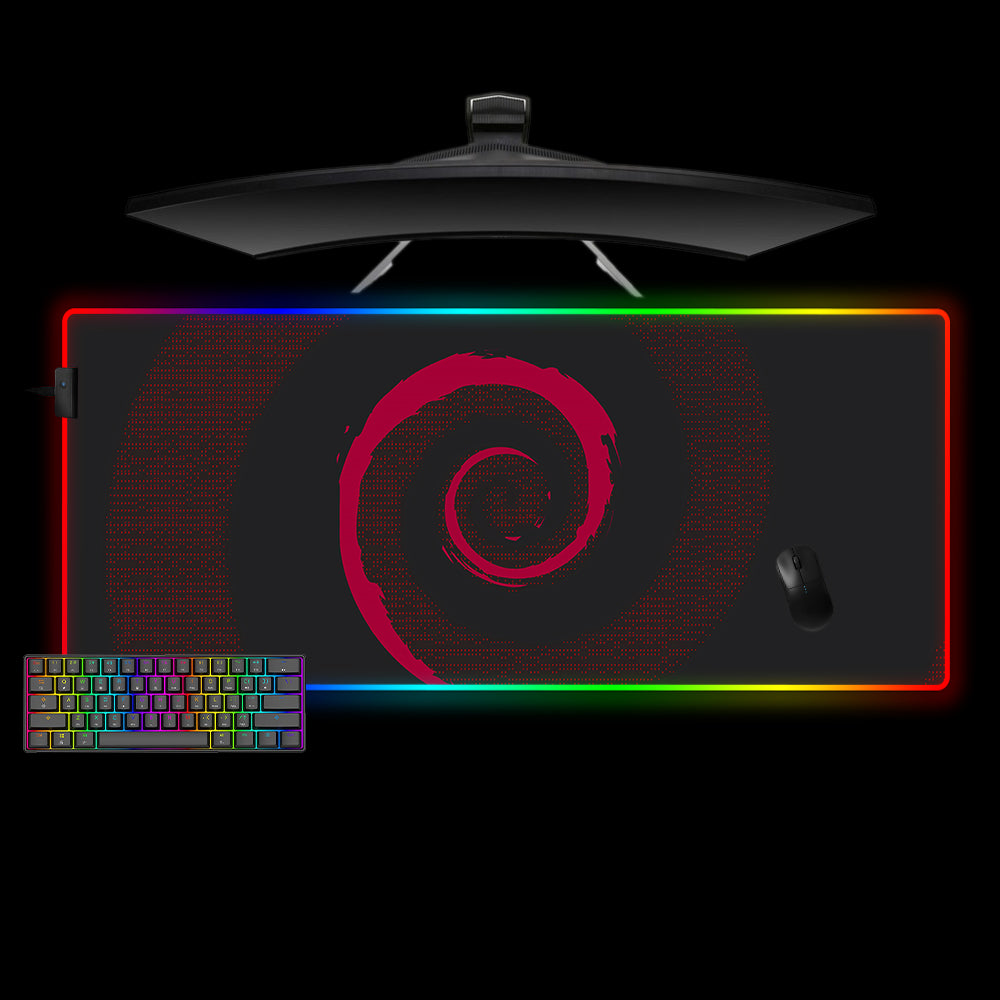 Allleftout Red Swirl Design M-Xxl Size Rgb Gaming Mouse Pad, Computer Desk Mat