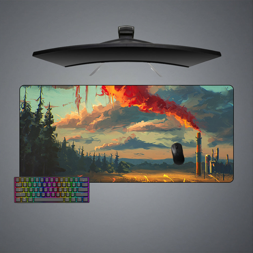 Allleftout Pollution Painting Design M-Xxl Size Gaming Mouse Pad, Computer Desk Mat