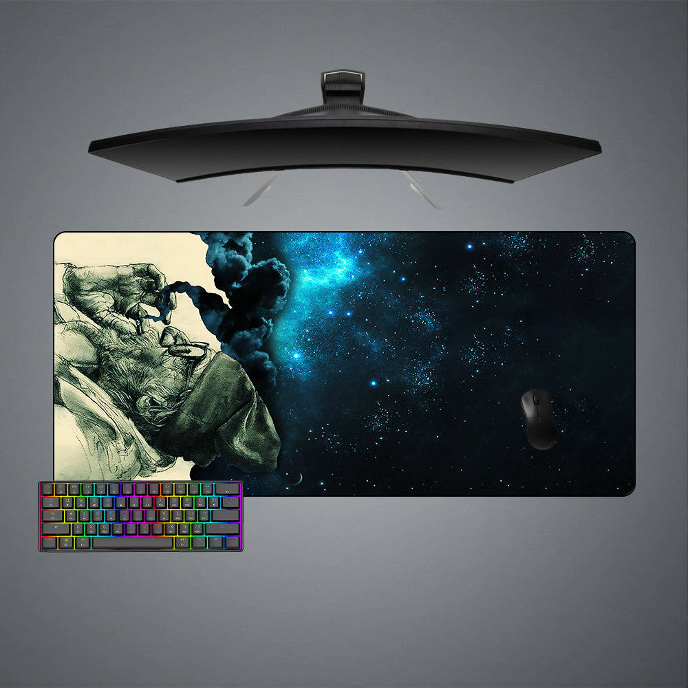 Allleftout Smoker Space Design M-Xxl Size Gaming Mouse Pad, Computer Desk Mat