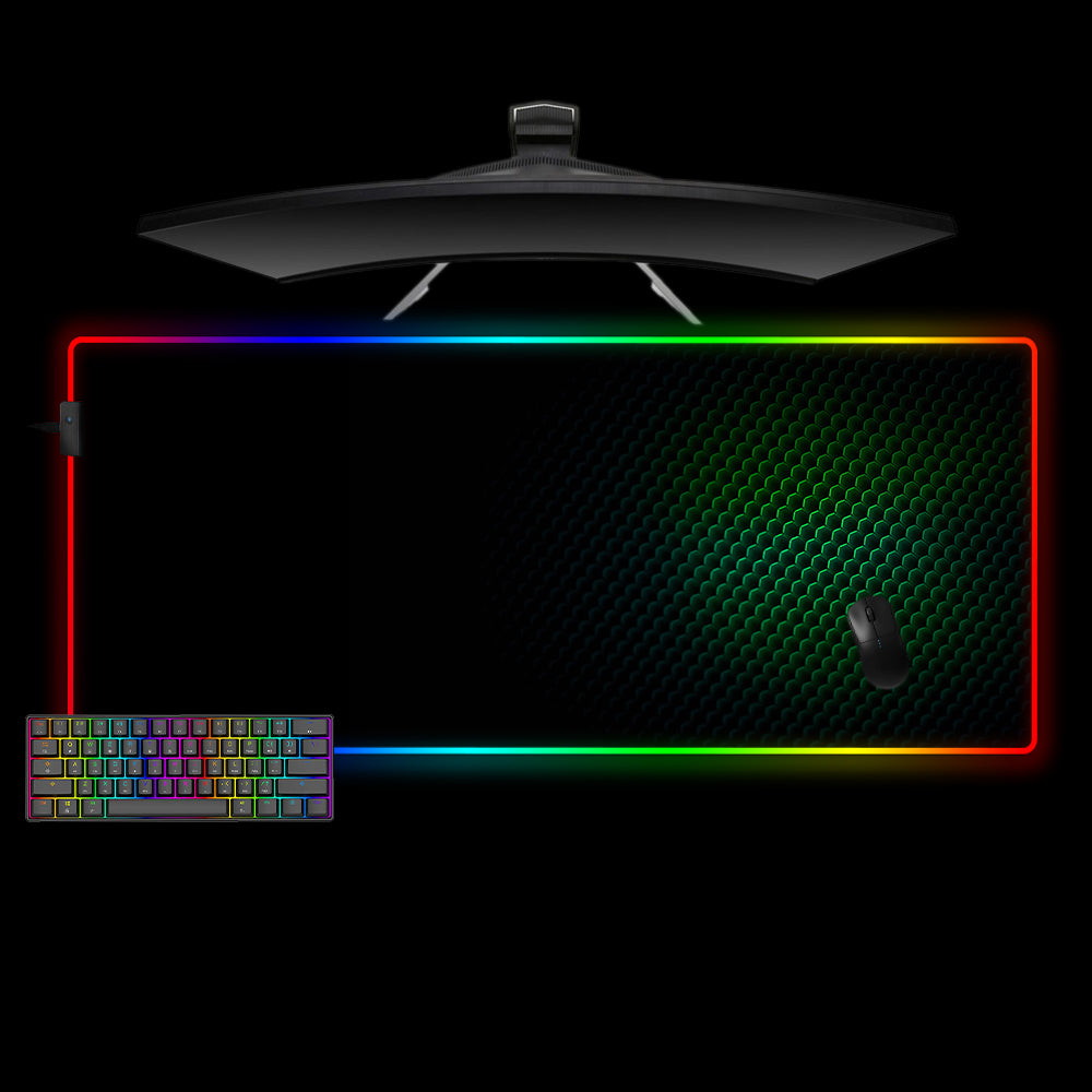 Allleftout Green Honeycomb Design M-Xxl Size Rgb Gaming Mouse Pad, Computer Desk Mat