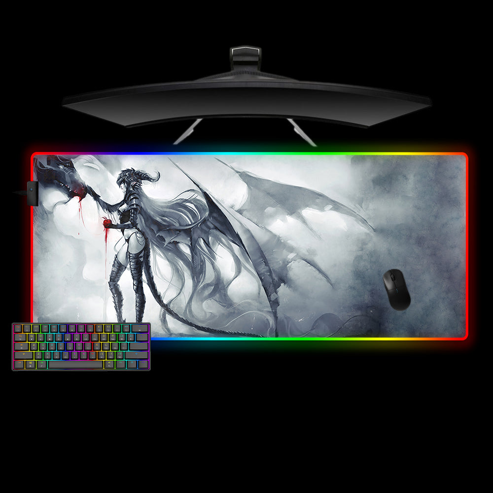 Allleftout Dragon Girl Design M-Xxl Size Rgb Gaming Mouse Pad, Computer Desk Mat