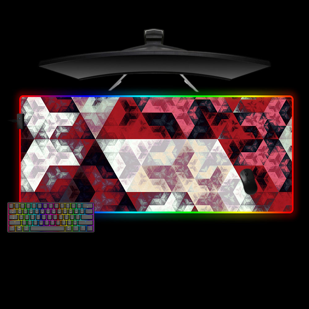 Allleftout Fibonacci Red Design M-Xxl Size Rgb Gaming Mouse Pad, Computer Desk Mat