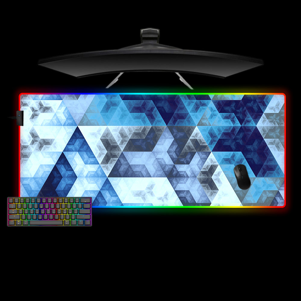 Allleftout Fibonacci Blue Design M-Xxl Size Rgb Gaming Mouse Pad, Computer Desk Mat