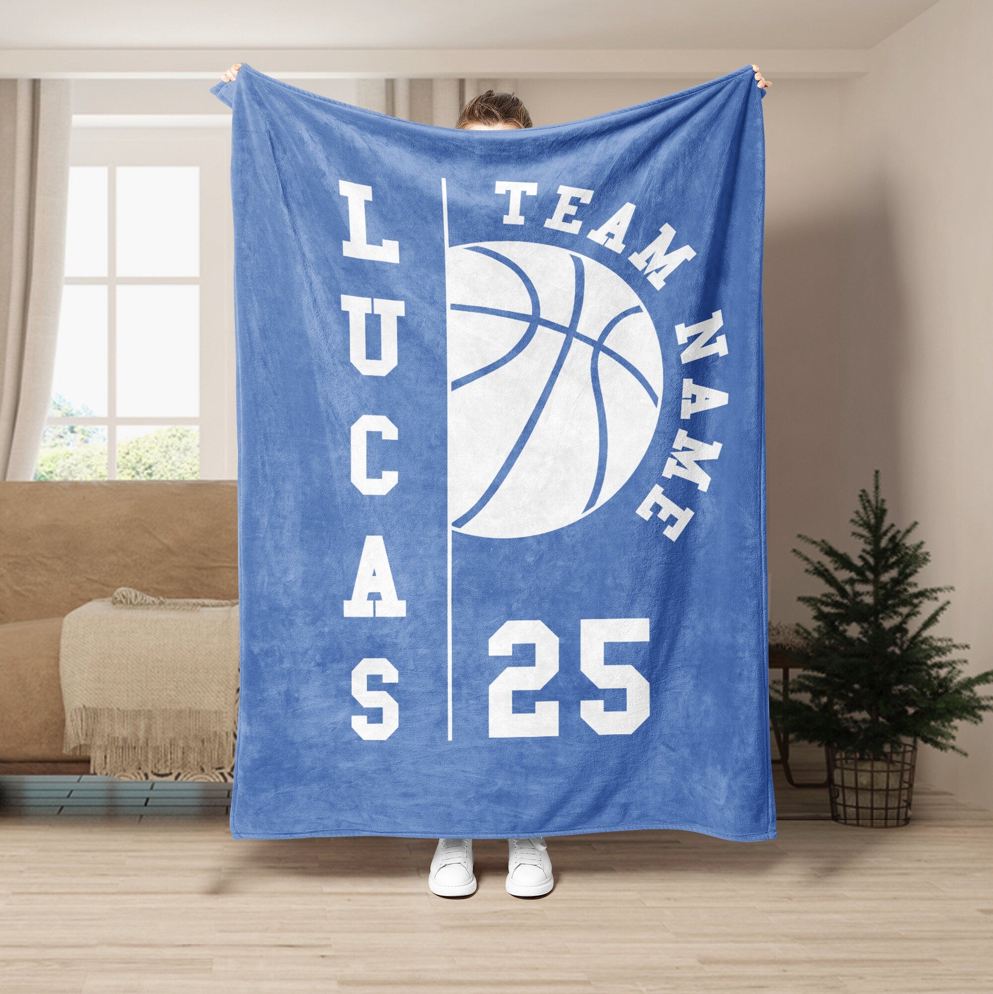 Petmytshirt Basketball Blanket Custom Name Number Gift for Dad Husband Boyfriend Son Kid Team