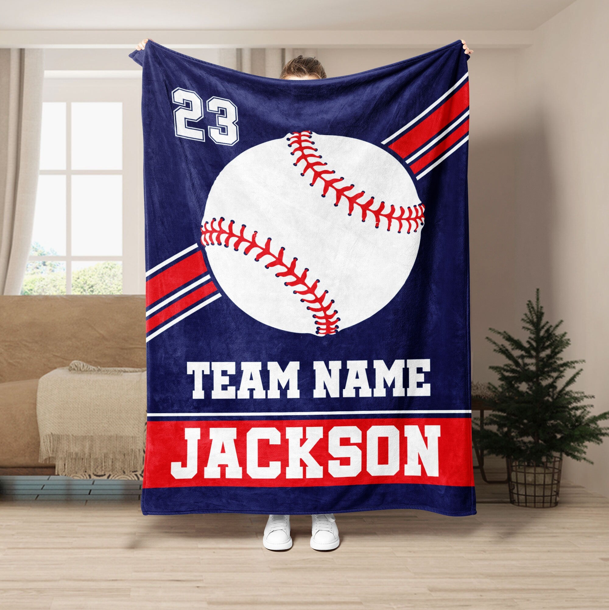 Petmytshirt Baseball Blanket Baseball Team Custom Baseball Gift for Team Dad Husband Son Kid