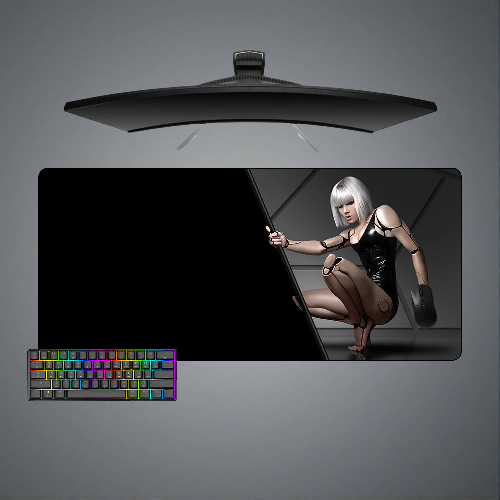 Allleftout Cyberpunk Android Girl Design M-Xxl Size Gaming Mouse Pad, Computer Desk Mat