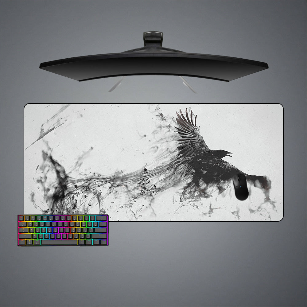 Allleftout Crow Smoke Design M-Xxl Size Gaming Mouse Pad, Computer Desk Mat