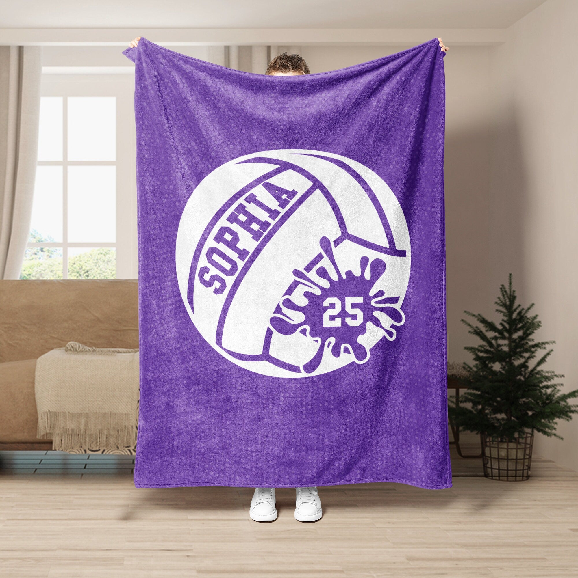 Petmytshirt Volleyball Blanket Custom Name Number Gift for Mom Wife Girlfriend Daughter Team