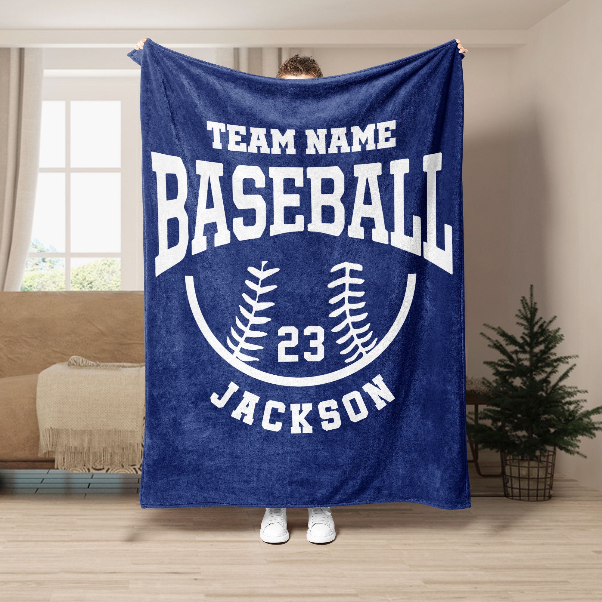 Petmytshirt Baseball Blanket Custom Baseball Team Sports Gift for Team Dad Husband Son Kid