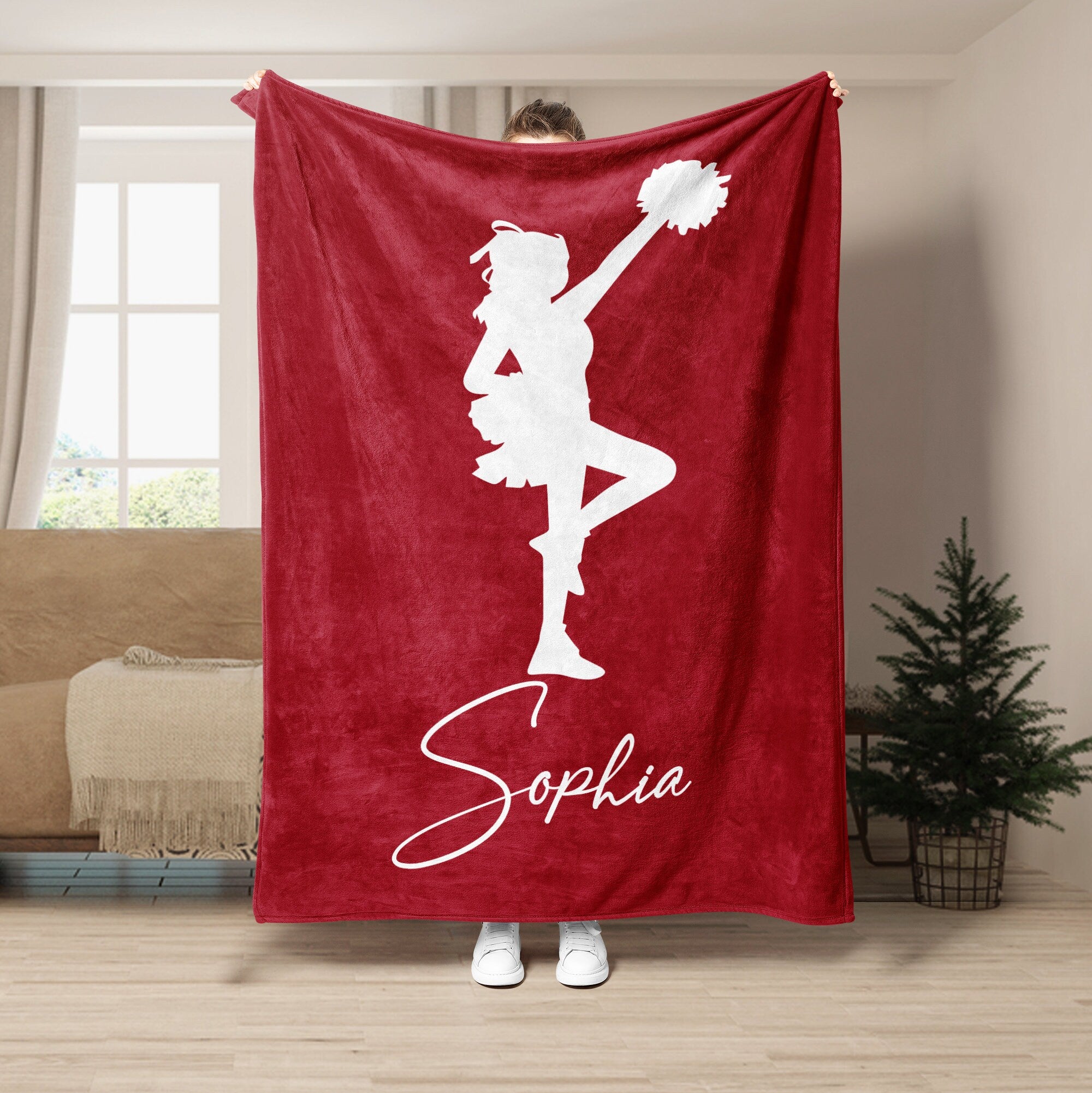 Petmytshirt Cheerleading Blanket Cheer Girl Custom Gift for Cheerleader Daughter Cheer Team Kid