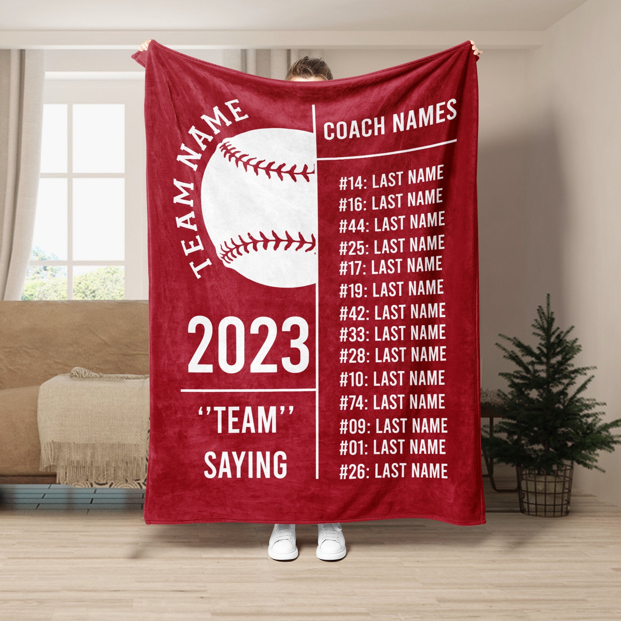 Petmytshirt Baseball Blanket Baseball Team Blanket Custom Gift for Coach Son Baseball Team