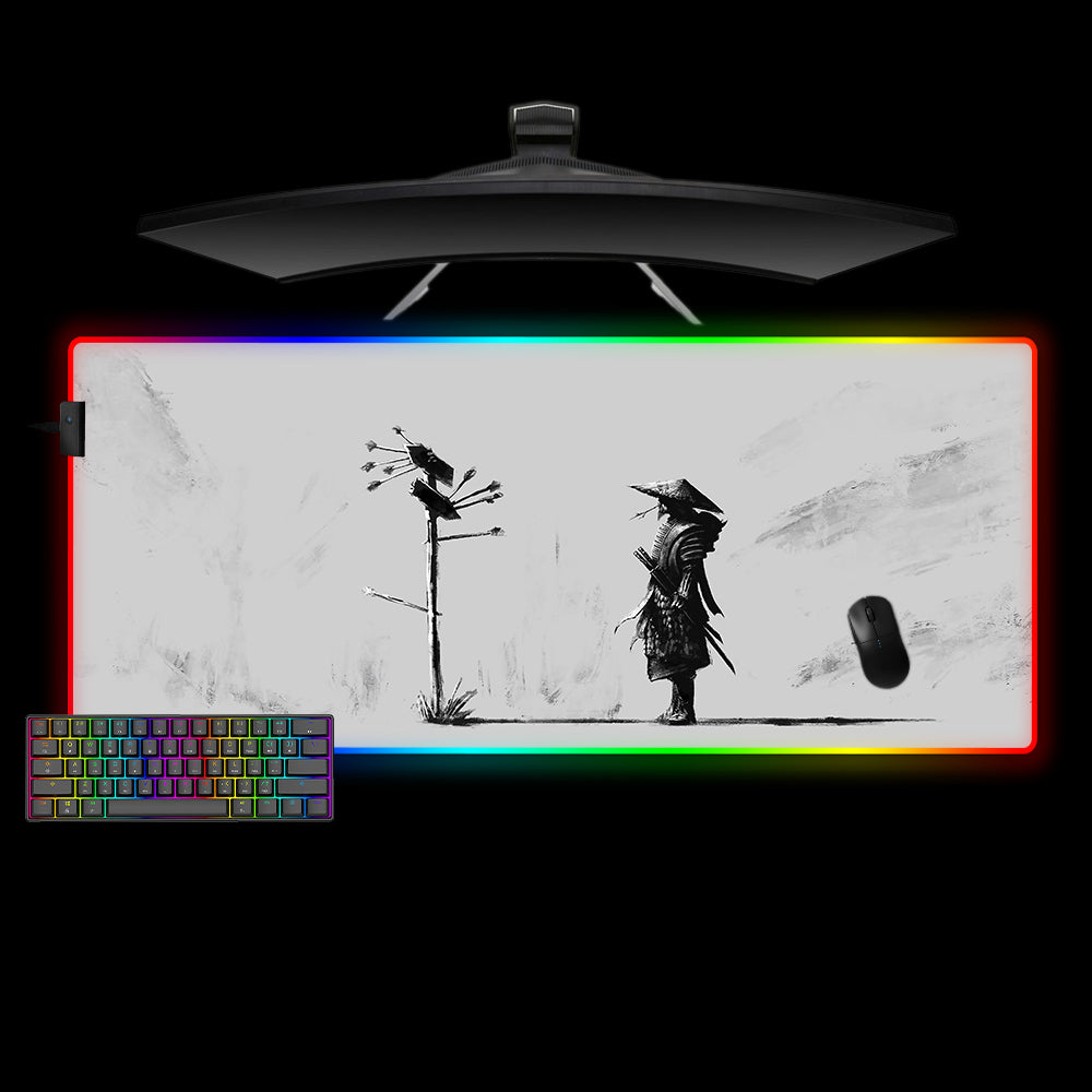 Allleftout Samurai Way Design M-Xxl Size Rgb Gaming Mouse Pad, Computer Desk Mat
