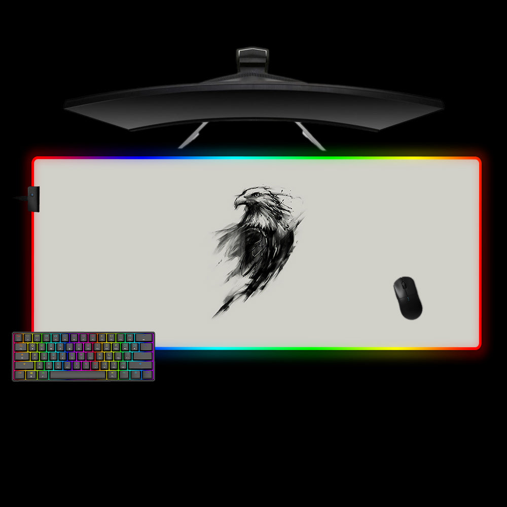 Allleftout Eagle Sketch Design M-Xxl Size Rgb Gaming Mouse Pad, Computer Desk Mat