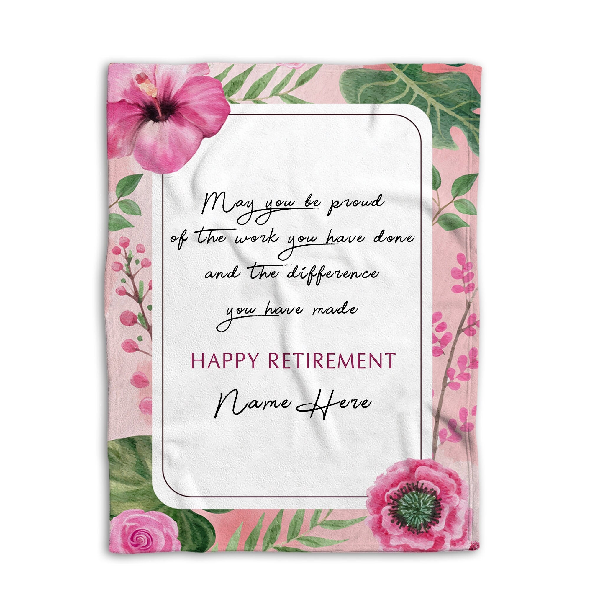 Petmytshirt Retirement Blanket Female Retirement Blanket Custom Name Soft Sherpa Fleece Throw Blankets Gift For Grandma Mom Partner