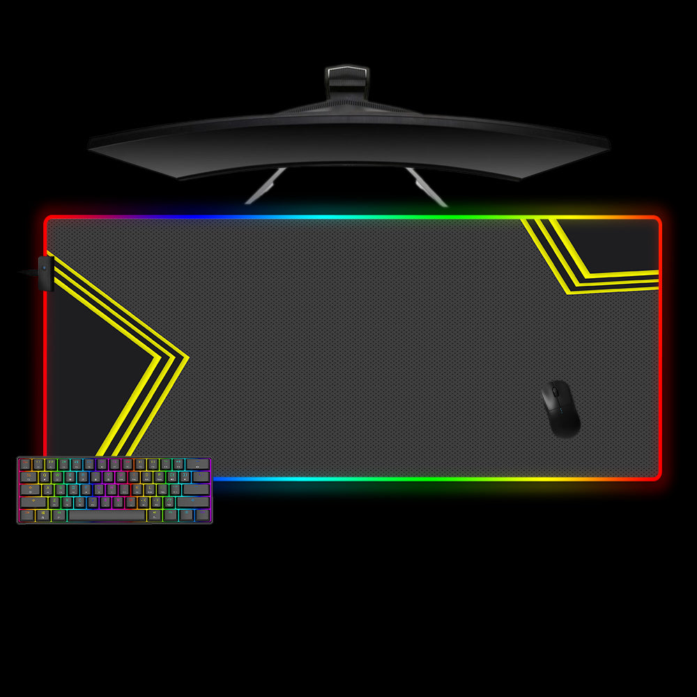 Allleftout Dotted Yellow Fold Design M-Xxl Size Rgb Gaming Mouse Pad, Computer Desk Mat