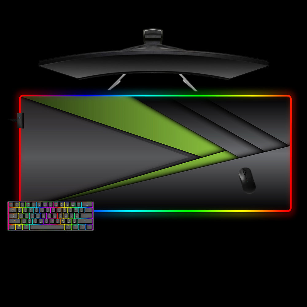 Allleftout Green Fold Design M-Xxl Size Rgb Gaming Mouse Pad, Computer Desk Mat