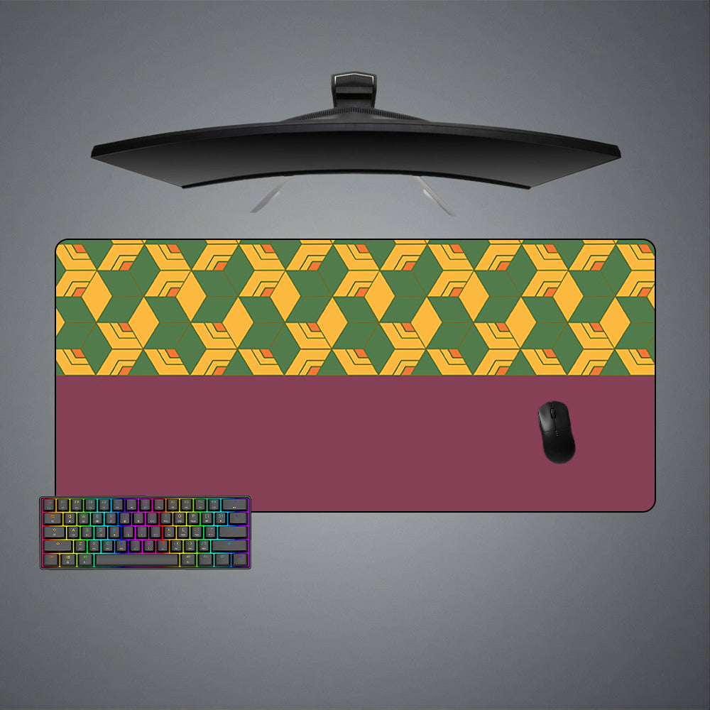 Allleftout Giyu Half Haori Pattern Design M-Xxl Size Gaming Mouse Pad, Computer Desk Mat