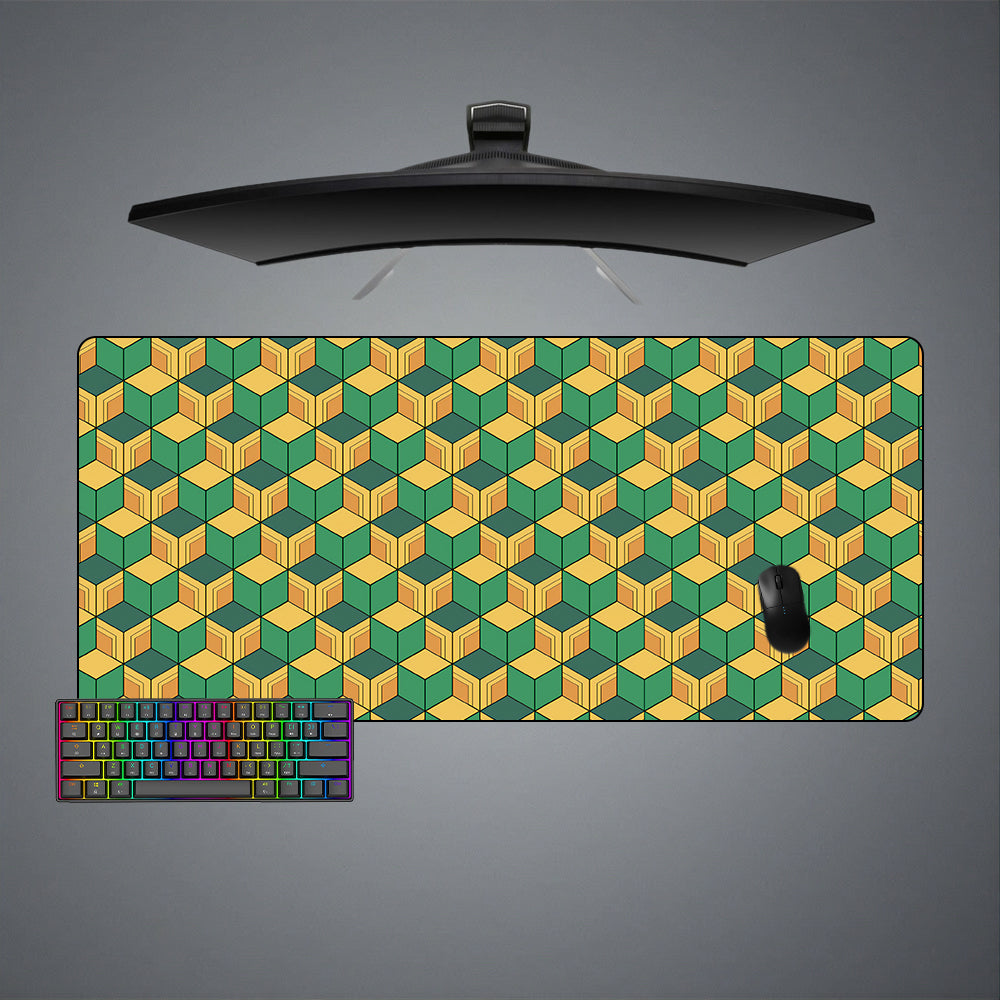 Allleftout Giyu Haori Pattern Design M-Xxl Size Gaming Mouse Pad, Computer Desk Mat