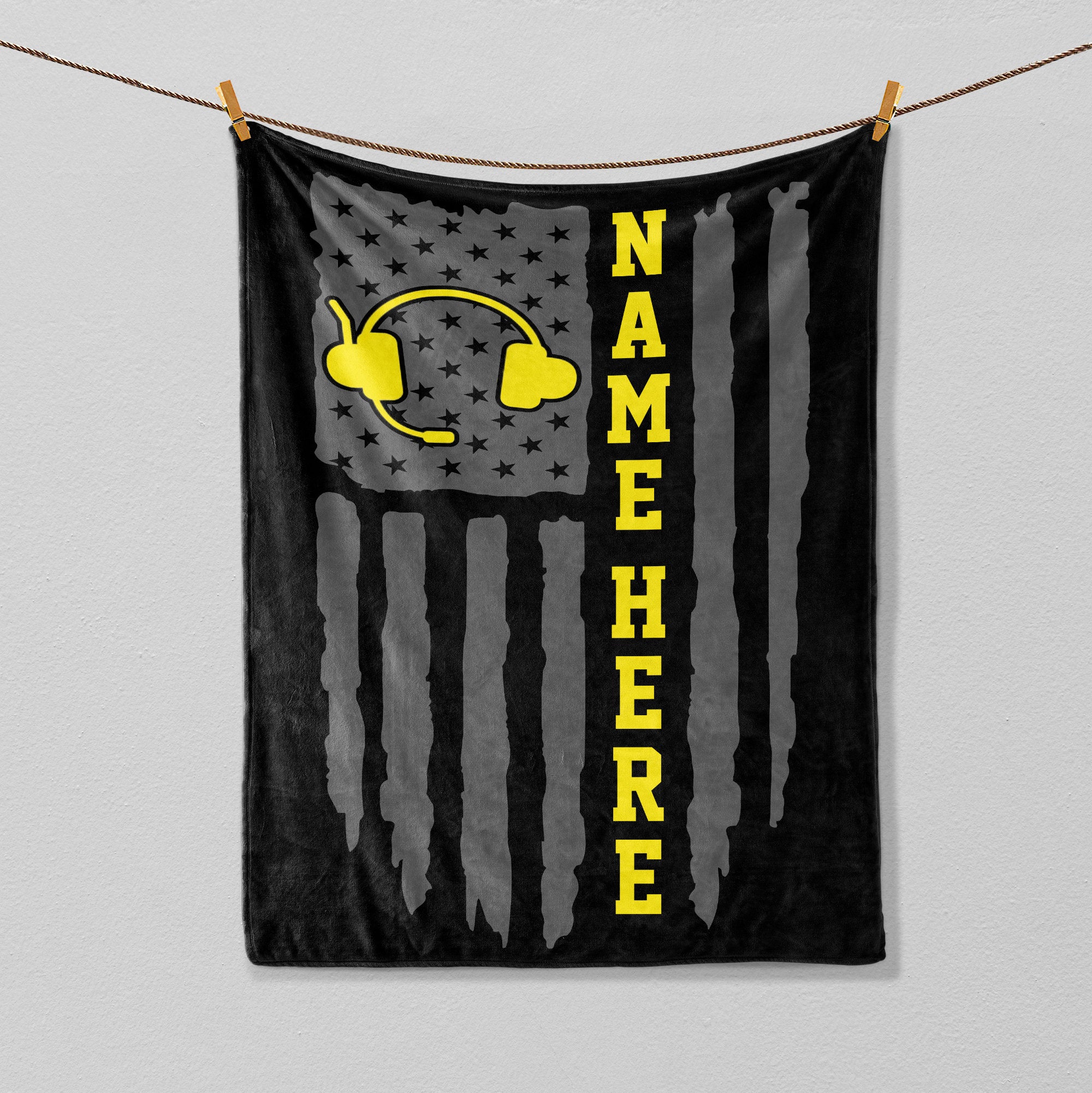 Petmytshirt Dispatcher Blanket US Flag Blanket Custom Name Gift for Dispatcher
