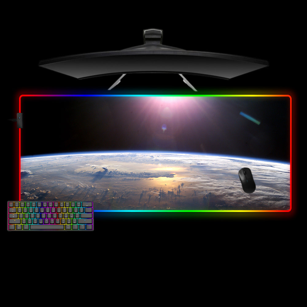 Allleftout Planet Surface Design M-Xxl Size Rgb Gaming Mouse Pad, Computer Desk Mat