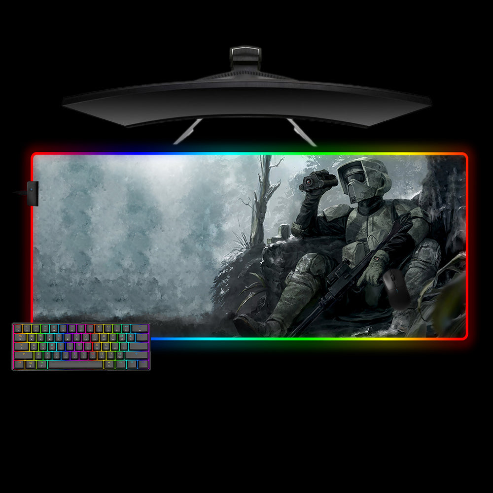 Allleftout Star Wars Scout Trooper Design M-Xxl Size Rgb Gaming Mouse Pad, Computer Desk Mat