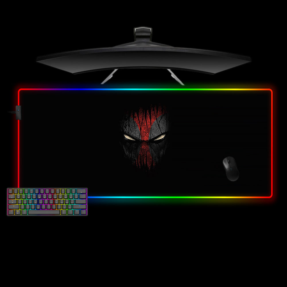 Allleftout Deadpool Mask Design M-Xxl Size Rgb Gaming Mouse Pad, Computer Desk Mat