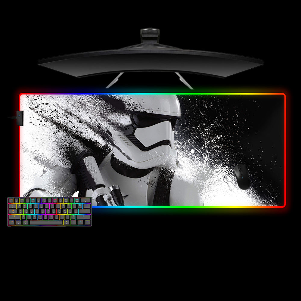 Allleftout Star Wars Stormtrooper Fade Design M-Xxl Size Rgb Gaming Mouse Pad, Computer Desk Mat