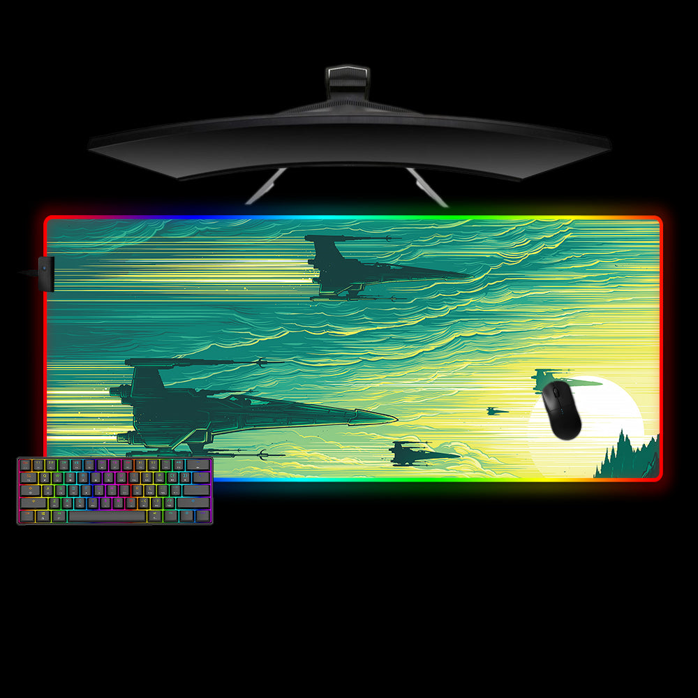 Allleftout Star Wars X-Wing Art Design M-Xxl Size Rgb Gaming Mouse Pad, Computer Desk Mat
